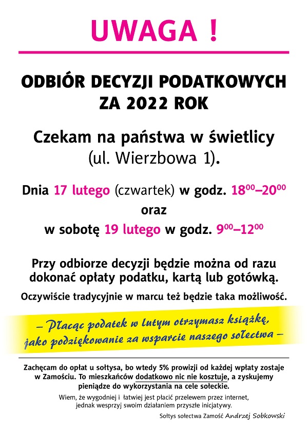 Decyzje podatkowe 2022 oplata